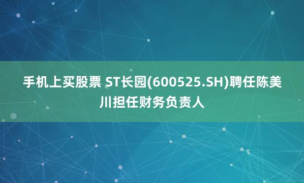 手机上买股票 ST长园(600525.SH)聘任陈美川担任财务负责人